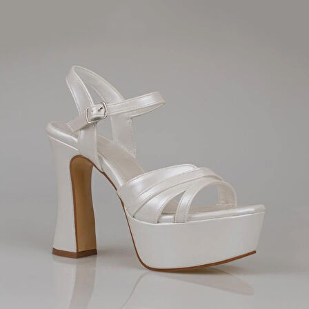 Trend Adımlar Sedef Kadın Platform Kalın Topuk Abiye Ayakkabı