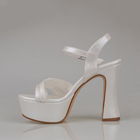 Trend Adımlar Sedef Kadın Platform Kalın Topuk Abiye Ayakkabı