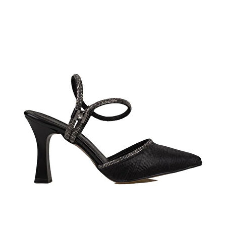 Trend Adımlar Siyah Bilekten Tutmalı Londor Saten Klasik Ayakkabı