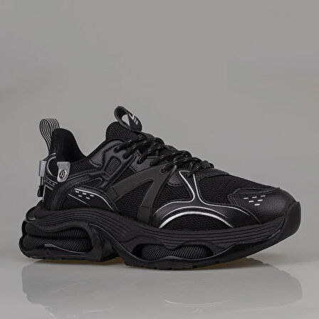 M2S Siyah Kalın Taban Enjeksiyon Erkek Spor Ayakkabı