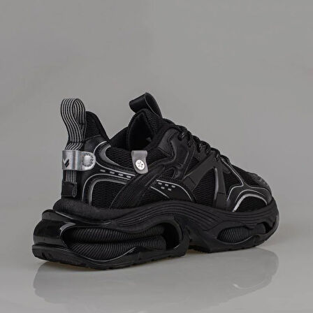 M2S Siyah Kalın Taban Enjeksiyon Erkek Spor Ayakkabı