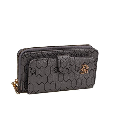 Levidor Platin Kapaklı Kadın Lisans Baskılı Cüzdan