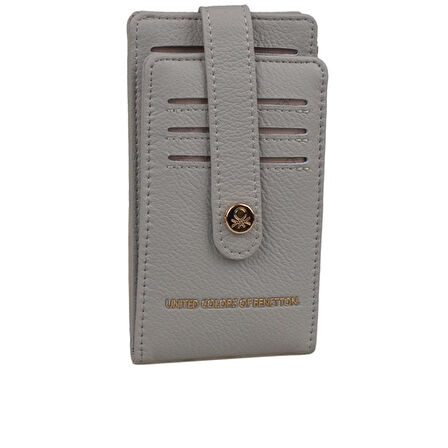 Benetton Gri Kadın Sofline Deri Kartlık BNT 1249