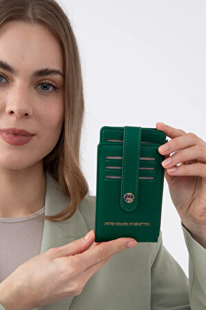 Benetton Yeşil Kadın Sofline Deri Kartlık BNT 1249