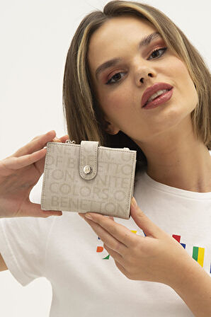 Benetton Taş Monogram Eskitme Kadın Kartlık Cüzdan BNT 1310