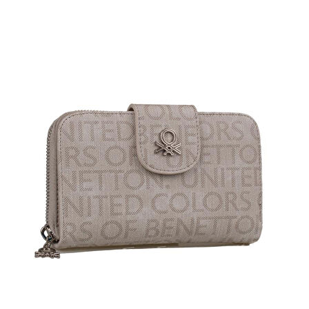 Benetton Taş Monogram Eskitme Geniş Kadın Cüzdan BNT 1301