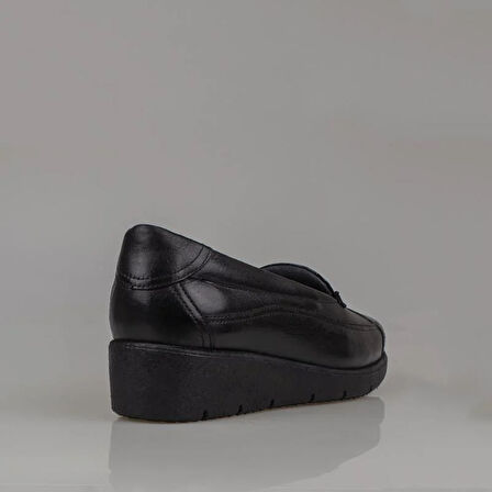 M2S Siyah Ultra Hafif Hakiki Deri Kadın Anne Ayakkabısı