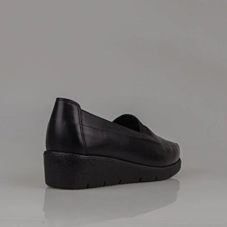 M2S Siyah Hakiki Deri Ortopedik Anne Ayakkabısı