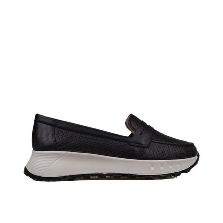 Trend Adımlar Siyah Kadın Ortopedik Hakiki Deri Comfort Babet