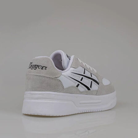 Tayger Beyaz Kalın Taban Unisex Nubuk Deri Sneaker