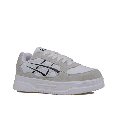 Tayger Beyaz Kalın Taban Unisex Nubuk Deri Sneaker