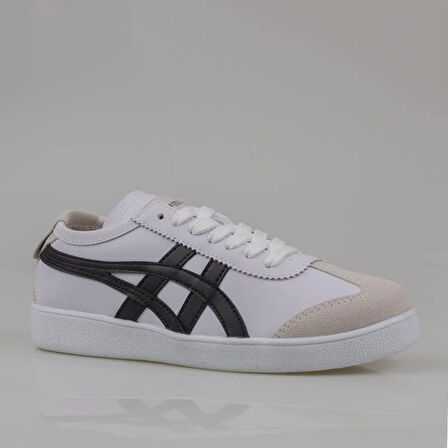 Tayger Beyaz-Siyah Hakiki Deri Unisex Sneaker