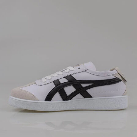 Tayger Beyaz-Siyah Hakiki Deri Unisex Sneaker