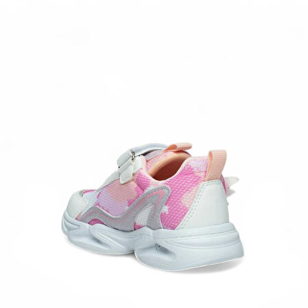 Trend Adımlar Beyaz Kız Çocuk Cırtlı Patik Spor Ayakkabı