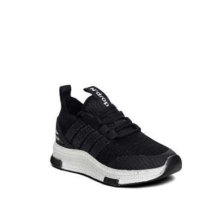 Trend Adımlar Siyah Unisex Patik Lastikli Çocuk Spor Ayakkab