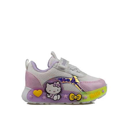 Trend Adımlar Beyaz Kız Çocuk Işıklı Bebe Sneaker