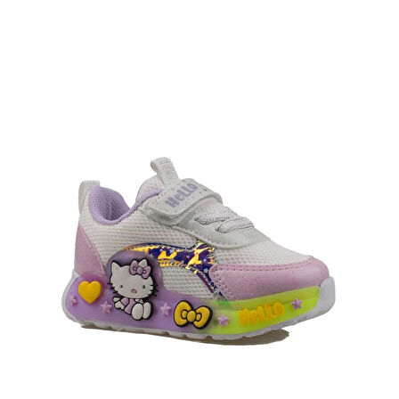 Trend Adımlar Beyaz Kız Çocuk Işıklı Bebe Sneaker