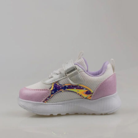 Trend Adımlar Beyaz Kız Çocuk Işıklı Bebe Sneaker