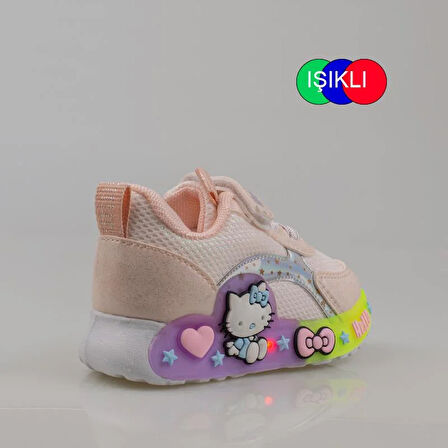 Trend Adımlar Pudra Kız Çocuk Işıklı Bebe Sneaker
