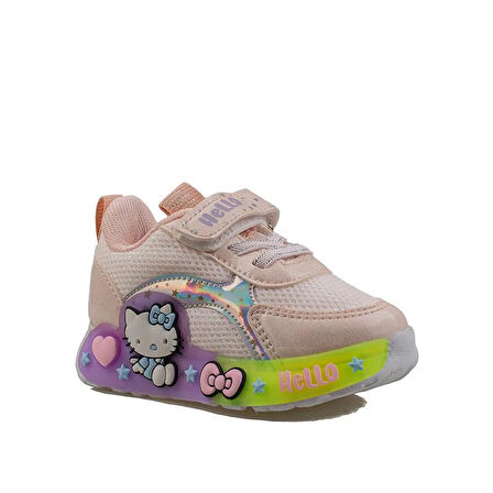 Trend Adımlar Pudra Kız Çocuk Işıklı Bebe Sneaker