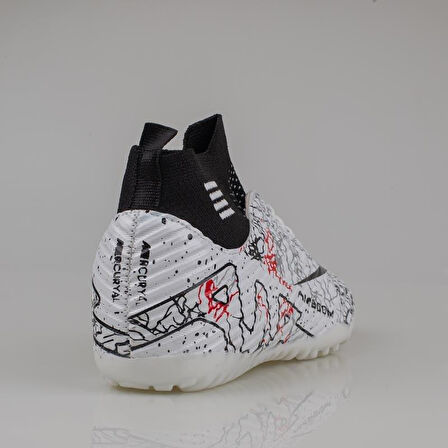 M2S Beyaz-Siyah Erkek Çocuk Boğazlı Halı Saha Ayakkabısı