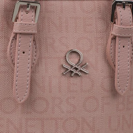 Benetton Pudra Monogram Eskitme Kadın Küçük El Çantası BNT 1329