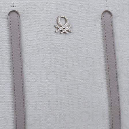 Benetton Beyaz Monogram Eskitme Kadın Kol Çantası BNT 1604