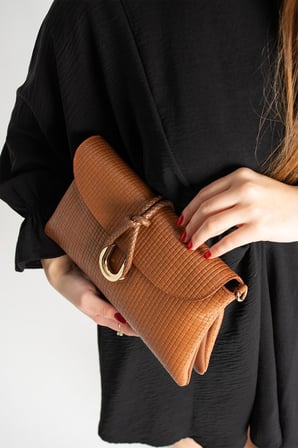 Jacquline Taba Heryn Hasır Kadın Clutch ve Omuz Çantası