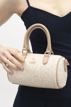 Benetton Bej Monogram Kadın Kol Çantası BNT 1805