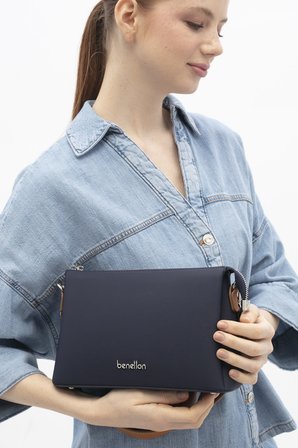 Benetton Lacivert Nano Kadın Çapraz Çanta BNT 1847