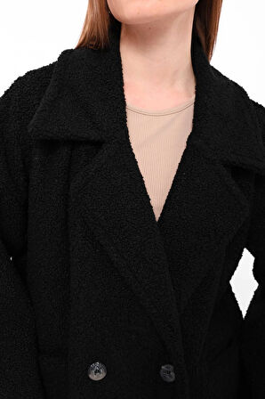 Siyah - Teddy Buklet Ceket