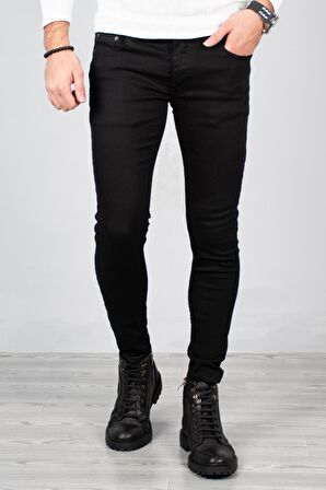 Siyah Skinny Fit-Ultra Dar Kesim Erkek Kot Pantolon 2004157