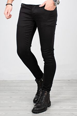 Siyah Skinny Fit-Ultra Dar Kesim Erkek Kot Pantolon 2004157