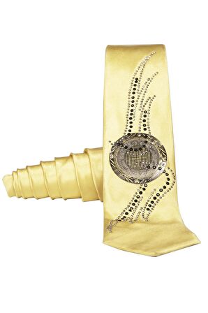 Gold Taşlı Mendilsiz Erkek Kravat 2107515