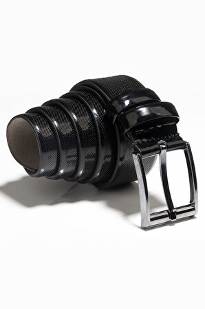 DeepSEA Siyah Erkek Nokta Desenli Rugan Klasik Suni Deri Erkek Kemer 2104486