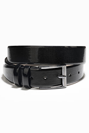 DeepSEA Siyah Erkek Nokta Desenli Rugan Klasik Suni Deri Erkek Kemer 2104486