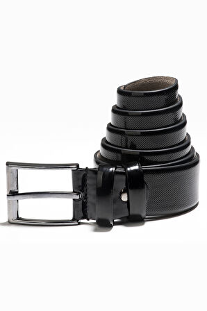 DeepSEA Siyah Erkek Nokta Desenli Rugan Klasik Suni Deri Erkek Kemer 2104486