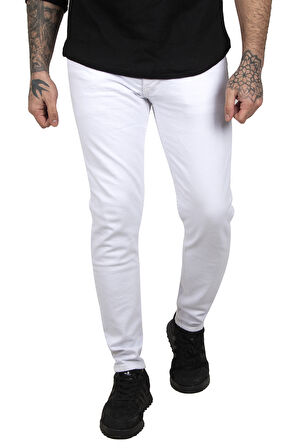 Beyaz Skinny Fit-Ultra Dar Kesim Erkek Kot Pantolon 2004157