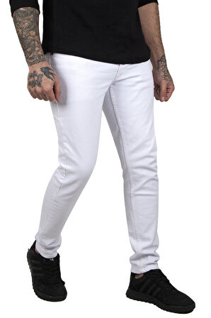 Beyaz Skinny Fit-Ultra Dar Kesim Erkek Kot Pantolon 2004157