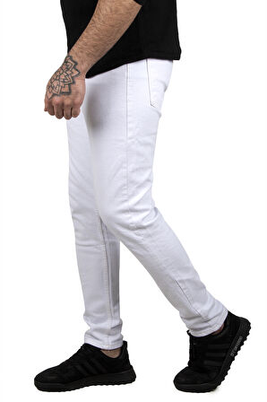 Beyaz Skinny Fit-Ultra Dar Kesim Erkek Kot Pantolon 2004157