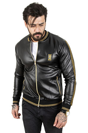 DeepSEA Erkek Siyah Etnik Desen Suni Deri Mont 2210350