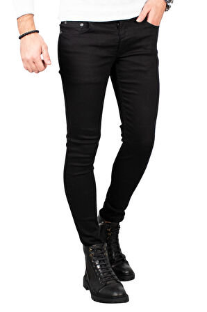 Siyah Skinny Fit-Ultra Dar Kesim Erkek Kot Pantolon 2004157