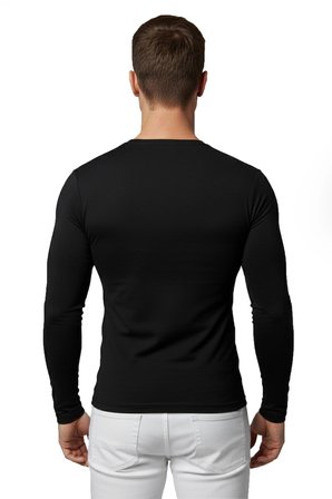 DeepSEA Erkek Siyah Uzun Kollu Sıfır Yaka Sweat 2300423