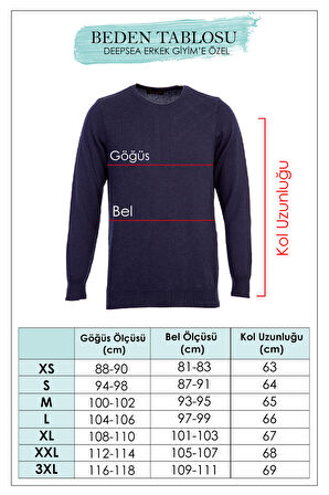 DeepSEA Erkek Siyah  Desenli Tam Balıkçı Yaka Slimfit Kazak 2301462