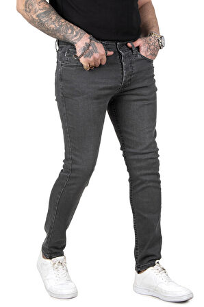 DeepSEA Erkek Füme Kaplamalı Slim Fit Kot Pantolon 2302029