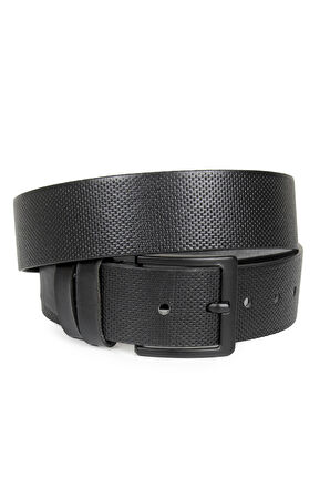 DeepSEA Erkek Siyah Nokta Desenli Demir Tokalı Erkek Kemer 2305574