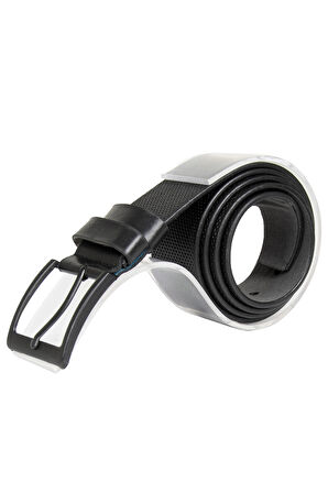 DeepSEA Erkek Siyah Nokta Desenli Demir Tokalı Erkek Kemer 2305574