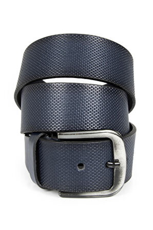 DeepSEA Erkek Lacivert Nokta Desenli Demir Tokalı Erkek Kemer 2305574