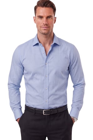 DeepSEA Erkek Slim Fit Pamuk Saten Bebe Mavisi Gömlek – Kolay Ütülenebilir, Büyük Beden Seçenekli 2209615