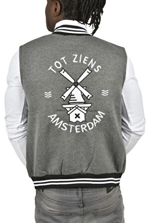 DeepSEA Erkek Antrasit Nakış İşlemeli Üç iplik içi Şardonlu Kolsuz Kolej Yelek 2304773